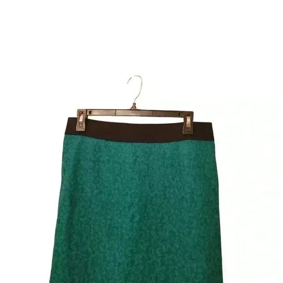 Alfani Women's Green Blue Nylon/Poly Lace Lined Skirt - Picture 8 of 10